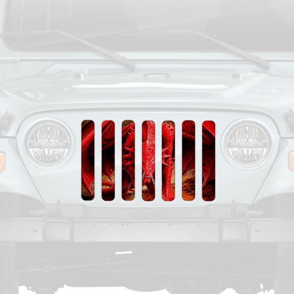 Dirty Acres® - 1-Pc Dragon Style Red Perforated Main Grille