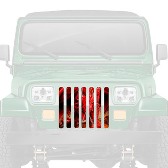 Dirty Acres® - 1-Pc Dragon Style Red Perforated Main Grille