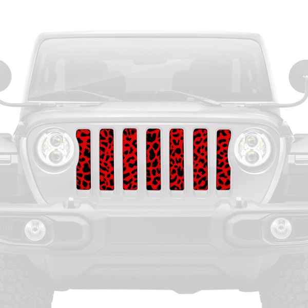 Dirty Acres® - 1-Pc Cheetah Style Red Perforated Main Grille