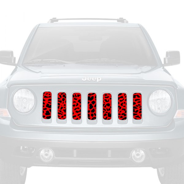 Dirty Acres® - 1-Pc Cheetah Style Red Perforated Main Grille