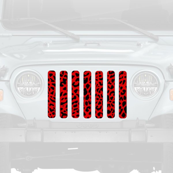 Dirty Acres® - 1-Pc Cheetah Style Red Perforated Main Grille