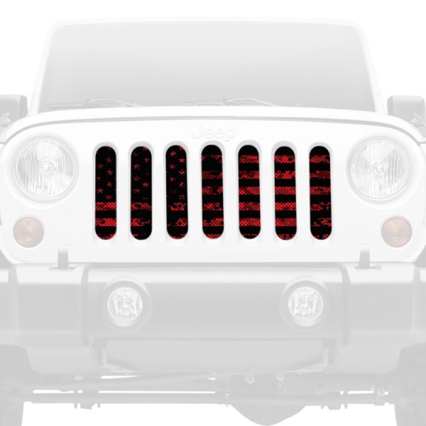 Dirty Acres® - 1-Pc American Red Digital Camo Style Perforated Main Grille