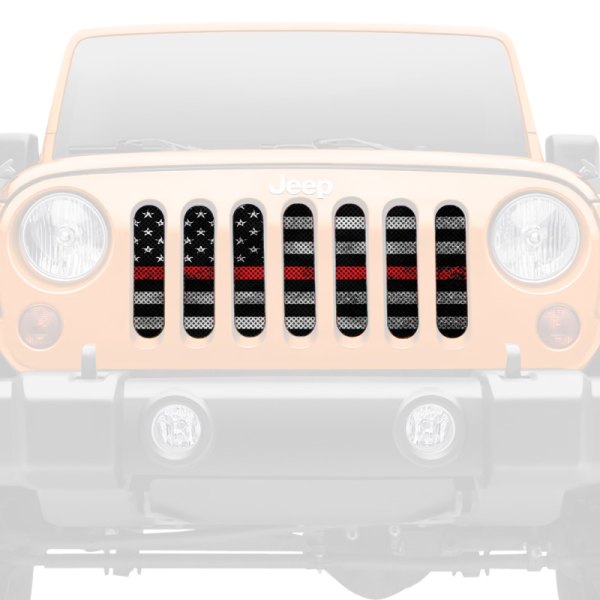 Dirty Acres® - 1-Pc Red Steel Style Perforated Main Grille