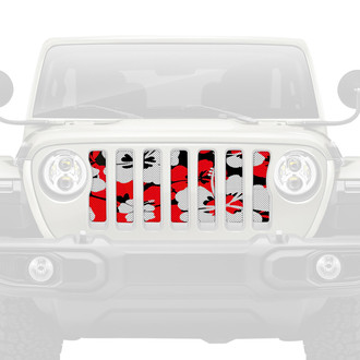 Dirty Acres® - 1-Pc Red Hawaiian Hibiscus Style Perforated Main Grille