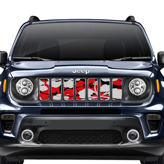 Dirty Acres® - 1-Pc Red Hawaiian Hibiscus Style Perforated Main Grille