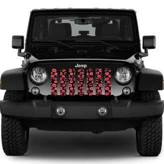 Dirty Acres® - 1-Pc Red Lip Kisses Style Perforated Main Grille