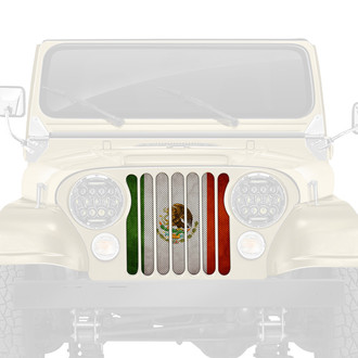 Dirty Acres® - 1-Pc Rustic Mexico Flag Style Perforated Main Grille