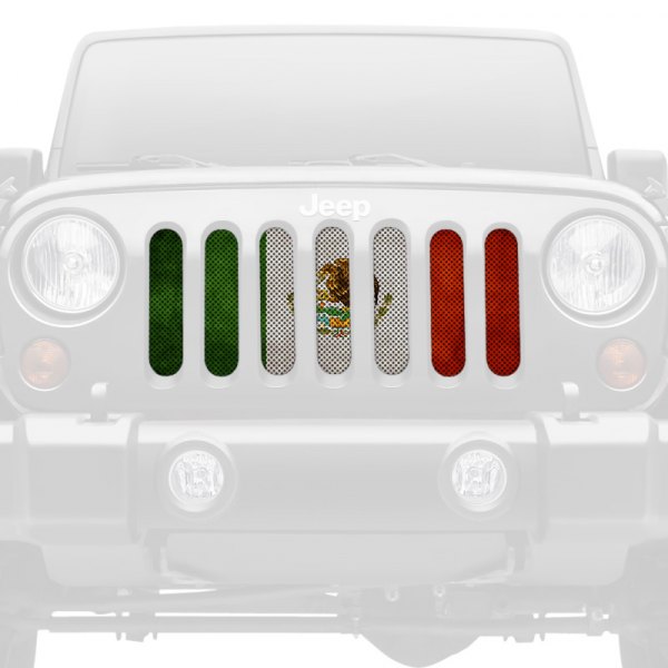 Dirty Acres® - 1-Pc Rustic Mexico Flag Style Perforated Main Grille