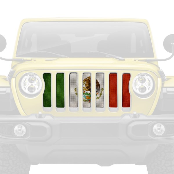 Dirty Acres® - 1-Pc Rustic Mexico Flag Style Perforated Main Grille