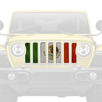 Dirty Acres® - 1-Pc Rustic Mexico Flag Style Perforated Main Grille