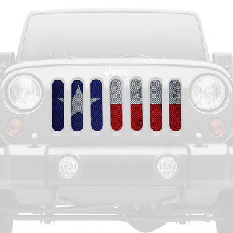 Dirty Acres® - 1-Pc Rustic Texan State Flag Style Perforated Main Grille