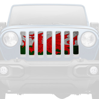 Dirty Acres® - 1-Pc Rustic Welsh Dragon Flag Style Perforated Main Grille