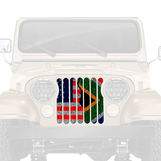 Dirty Acres® - 1-Pc South Africa American Flag Style Perforated Main Grille
