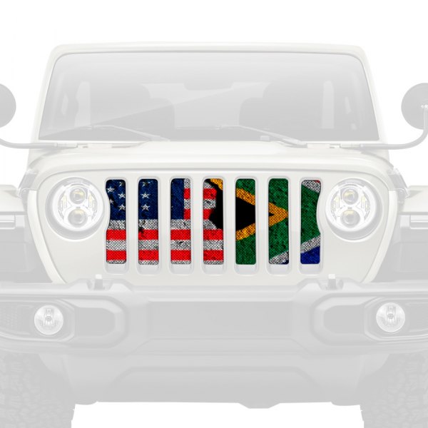 Dirty Acres® - 1-Pc South Africa American Flag Style Perforated Main Grille