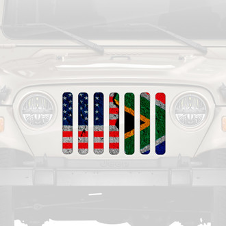 Dirty Acres® - 1-Pc South Africa American Flag Style Perforated Main Grille
