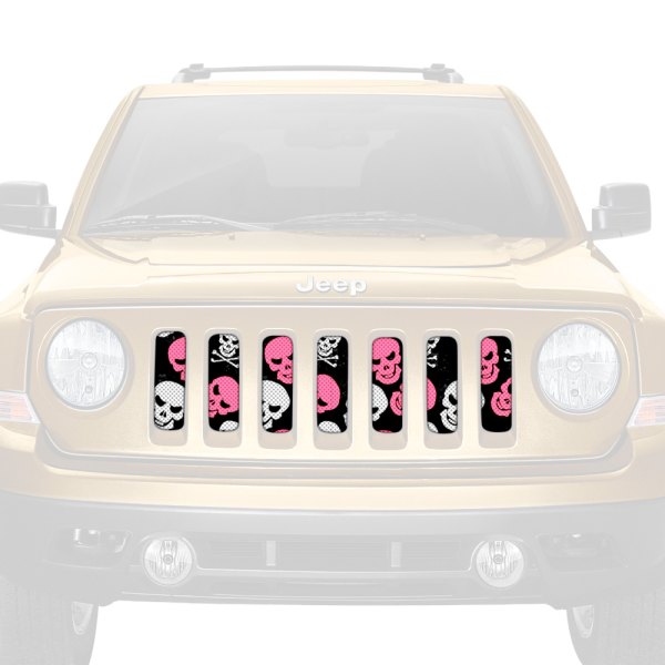 Dirty Acres® - 1-Pc Skulls Style Baby Pink Perforated Main Grille