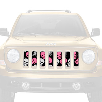 Dirty Acres® - 1-Pc Skulls Style Baby Pink Perforated Main Grille