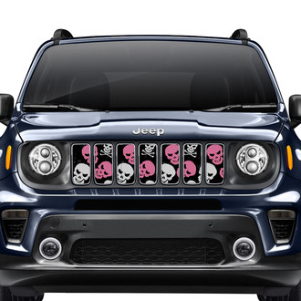 Dirty Acres® - 1-Pc Skulls Style Baby Pink Perforated Main Grille