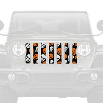 Dirty Acres® - 1-Pc Skulls Style Orange Perforated Main Grille