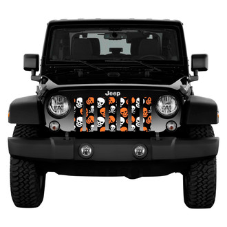 Dirty Acres® - 1-Pc Skulls Style Orange Perforated Main Grille