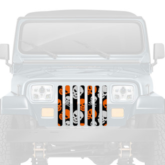 Dirty Acres® - 1-Pc Skulls Style Orange Perforated Main Grille