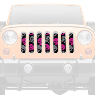 Dirty Acres® - 1-Pc Skulls Style Purple/Gray Perforated Main Grille