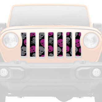 Dirty Acres® - 1-Pc Skulls Style Purple/Gray Perforated Main Grille