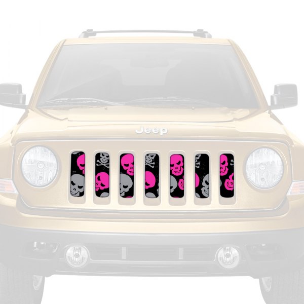 Dirty Acres® - 1-Pc Skulls Style Purple/Gray Perforated Main Grille