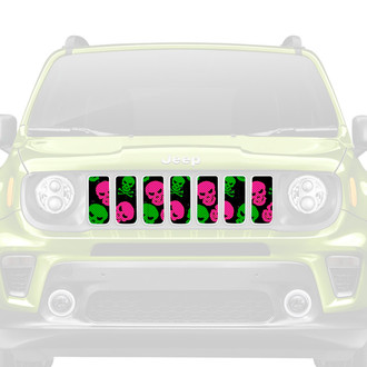 Dirty Acres® - 1-Pc Skulls Style Pink/Green Perforated Main Grille