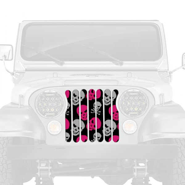 Dirty Acres® - 1-Pc Skulls Style Pink Perforated Main Grille