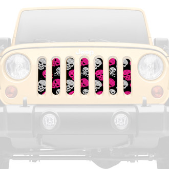Dirty Acres® - 1-Pc Skulls Style Pink Perforated Main Grille