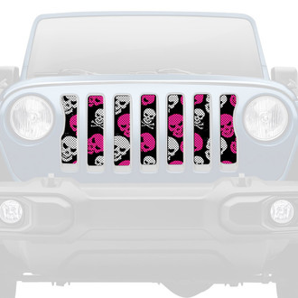 Dirty Acres® - 1-Pc Skulls Style Pink Perforated Main Grille