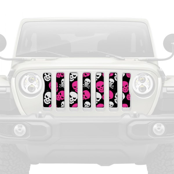 Dirty Acres® - 1-Pc Skulls Style Pink Perforated Main Grille