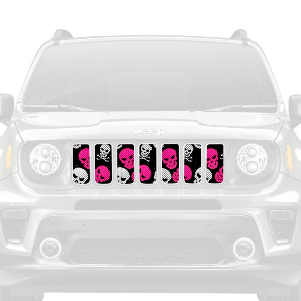Dirty Acres® - 1-Pc Skulls Style Pink Perforated Main Grille