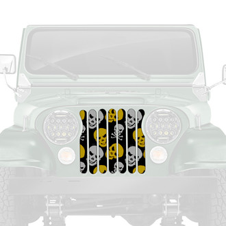 Dirty Acres® - 1-Pc Skulls Style Yellow Perforated Main Grille