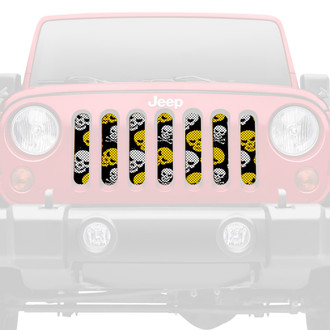 Dirty Acres® - 1-Pc Skulls Style Yellow Perforated Main Grille