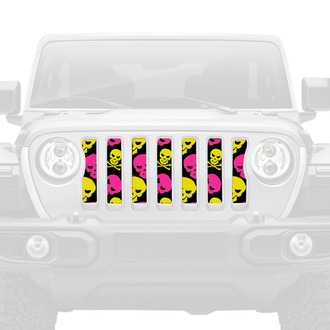 Dirty Acres® - 1-Pc Skulls Style Yellow Perforated Main Grille
