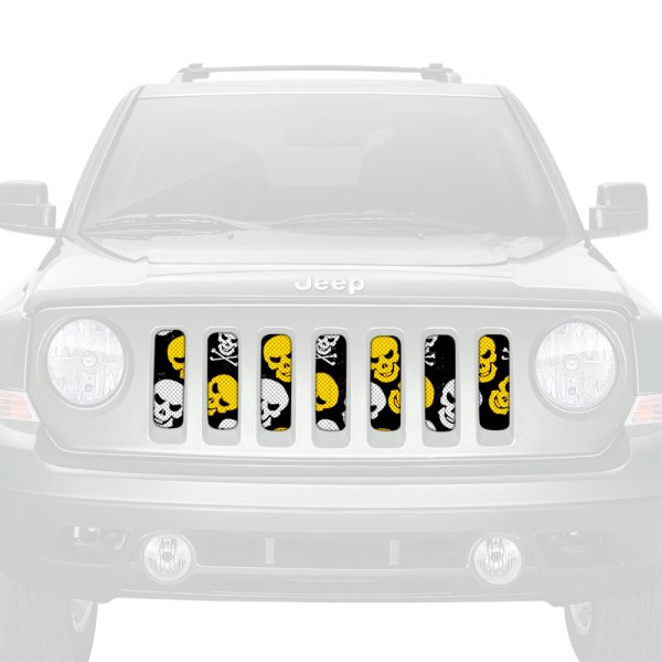 Dirty Acres® - 1-Pc Skulls Style Yellow Perforated Main Grille