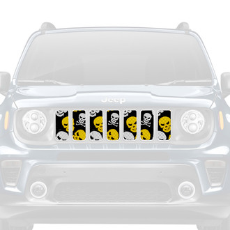 Dirty Acres® - 1-Pc Skulls Style Yellow Perforated Main Grille
