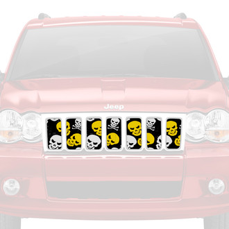 Dirty Acres® - 1-Pc Skulls Style Yellow Perforated Main Grille