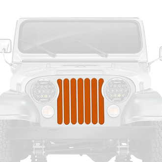 Dirty Acres® - 1-Pc Solid Color Style Orange Perforated Main Grille
