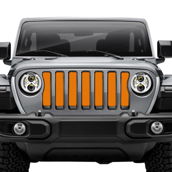 Dirty Acres® - 1-Pc Solid Color Style Orange Perforated Main Grille