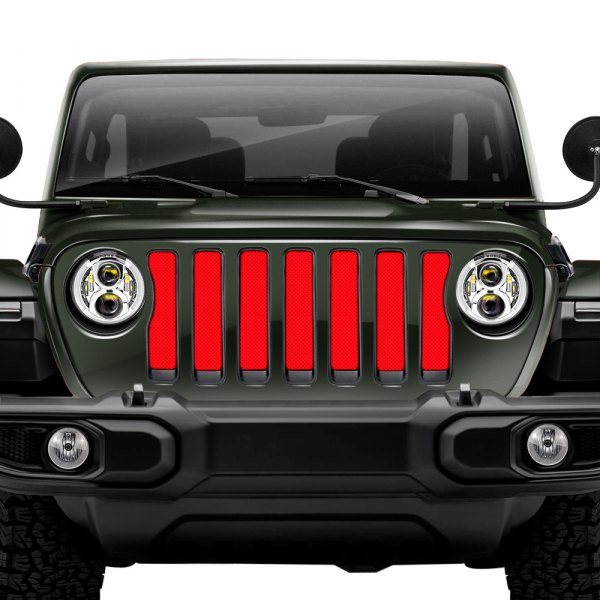 Dirty Acres® - 1-Pc Solid Color Style Red Perforated Main Grille