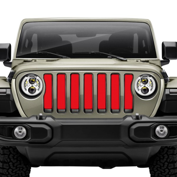 Dirty Acres® - 1-Pc Solid Color Style Red Perforated Main Grille