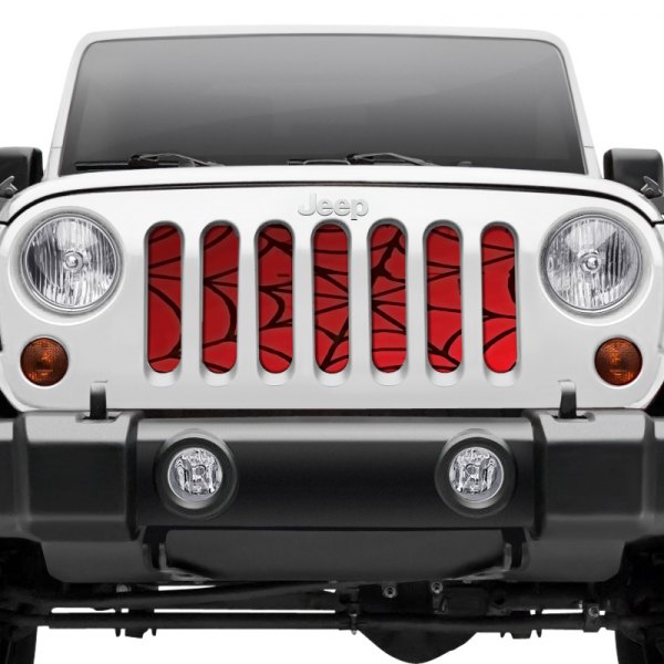 Dirty Acres® - 1-Pc Spider Webs Style Red Perforated Main Grille