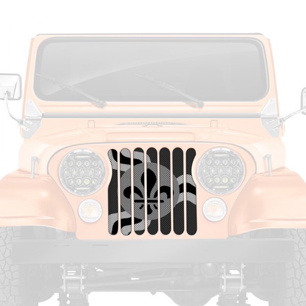 Dirty Acres® - 1-Pc St. Louis Tactical Flag Style Black/Gray/White Perforated Main Grille