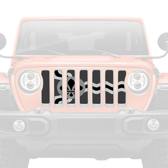 Dirty Acres® - 1-Pc St. Louis Tactical Flag Style Black/Gray/White Perforated Main Grille