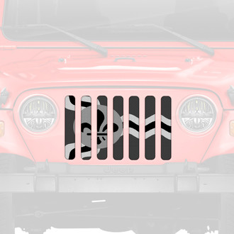 Dirty Acres® - 1-Pc St. Louis Tactical Flag Style Black/Gray/White Perforated Main Grille