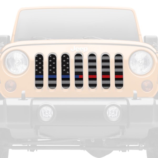 Dirty Acres® - 1-Pc American Tactical Back the Blue and Red Style Perforated Main Grille