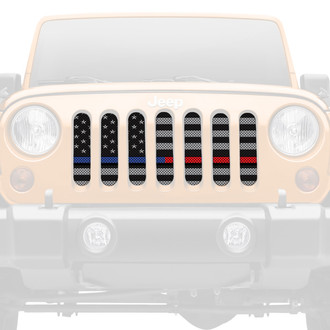 Dirty Acres® - 1-Pc American Tactical Back the Blue and Red Style Perforated Main Grille